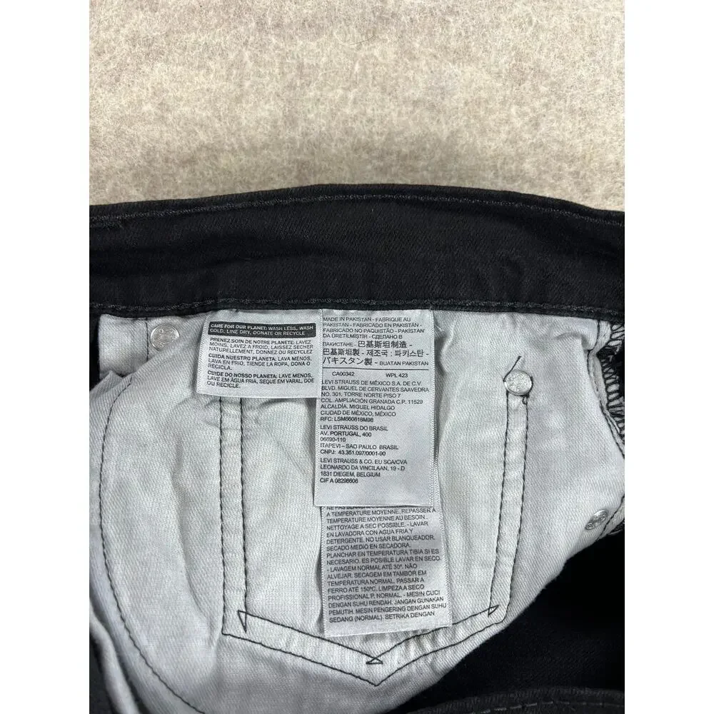 Levi's Men's 505 Regular Stretch Straight Leg Black Jeans Size 36x32 NEW
